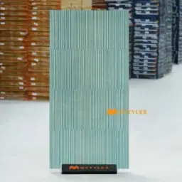 Teal Blue Fluted Textured Tile Code38957