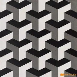White and Black Moroccan Tile Code2806