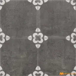 Grey Floral Motif Moroccan Tile Code40751