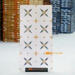 White Emerald Star Motif Inlay Tile Code40428