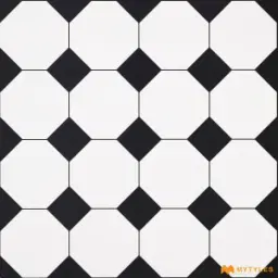 White and Black Moroccan Tile Code37969