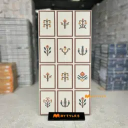 Floral Motif Glazed Vitrified Tile Code41063