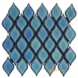 Turquoise Blue Leaf Mosaic Tile