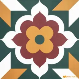 Green and White Moroccan Tile Code31307