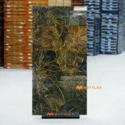 Black Floral Tropical Tile Code40613