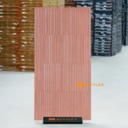 Grooved Rose Pink Textured Wall Tile Code38959