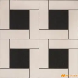 Cream Black Pinwheel Inlay Tile Code40756