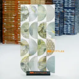Green Geometric Onyx Glossy Tile Code40636