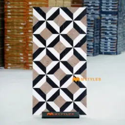 Brown Lattice Waterjet Inlay Tile Code39589