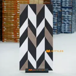 Brown Seamless Chevron Inlay Tile Code40426