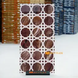 Brown Lattice Inlay Tile Code40621