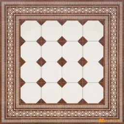 White and Brown Carpet Design Tile Code30695