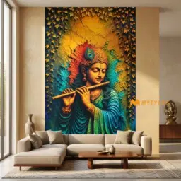 Ananda Krishna Blue Matt Vitrified Poster Tile Code40487