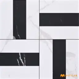 White Black Moroccan Tile Code39180