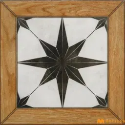 Faux Wood Compass Star Moroccan Tile Code40639 300x300mm