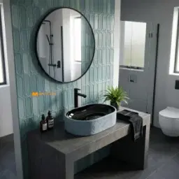 Steel Blue Jet Black Dual Tone Table Top Basin Code40519