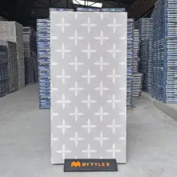 Grey Floral Star Vitrified Tile Code40372 