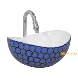 Blue and White Wash Basin Code16347