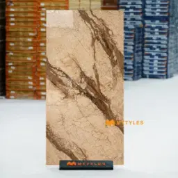Smoky Brown Quartz Vitrified Marble Tile Code40611