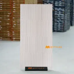 White Grooved Textured Wall Tile Code38961