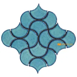 Lantern Blue Fish Scale Mosaic Tile Code39263