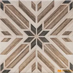 Brown Starburst Wood Parquetry Porcelain Tile Code39876