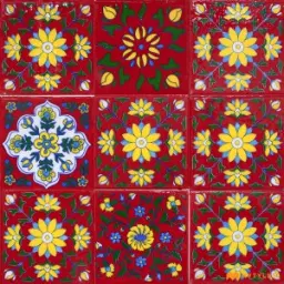 Red Decorative Tile Code30824