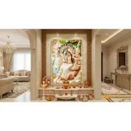 White Radha Krishna Tile Code38496