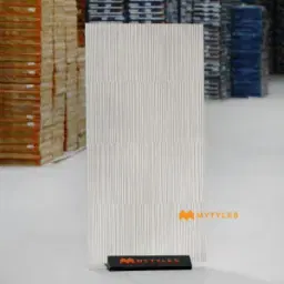 Fluted Chalk White Textured Wall Tile Code38960 