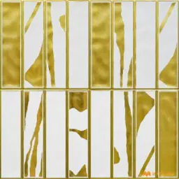 White and Gold Subway Tile Code28891