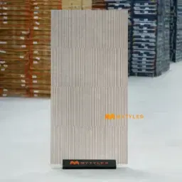 Ribbed Gray Textured Wall Tile Code38949
