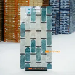 Blue Geometric Pill GVT Tile Code40632