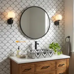 Monochrome Mandala Matt Table Top Wash Basin Code40415