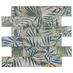 Palm Frond Grey Wooden Tile Code40650