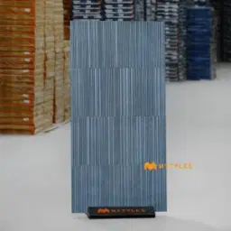 Grooved Blue Textured Wall Tile Code38948