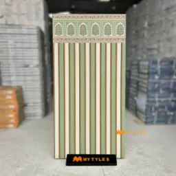 Mughal Sage Stripes Vitrified Tile Code41068 
