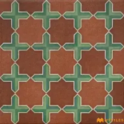 Brown Encaustic-Style Moroccan Tile Code40678 300x300mm