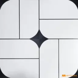 White and Black Moroccan Tile Code37952
