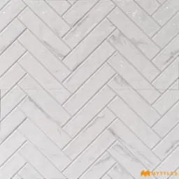 Carrara Herringbone White Wall Tile Code39599
