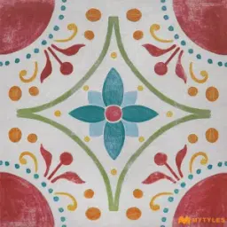 Berry Pink Encaustic Moroccan Tile Code40760