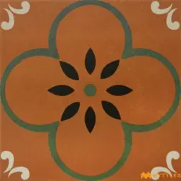 Sage Quatrefoil Brown Moroccan Tile Code39787