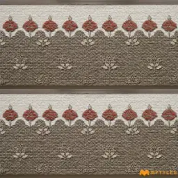 Floral Brown Burlap Ceramic Tile Code40207B