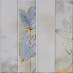 Watercolor Floral White Subway Matt Wall Tile Code40436