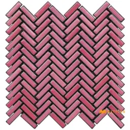 Dusty Rose Herringbone Mosaic Tile Code39724 