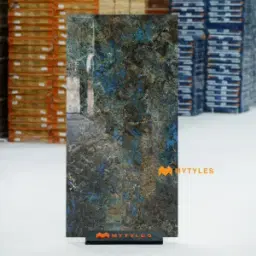 Volga Blue Vitrified Marble Tile Code40618