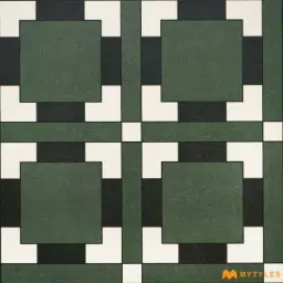 Green Monochrome Ceramic Inlay Tile Code40754