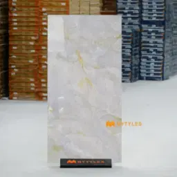 Royal Grey Onyx Glossy Vitrified Marble Tile Code40456