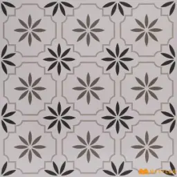 Grey Petal Lattice Moroccan Tile Code41240