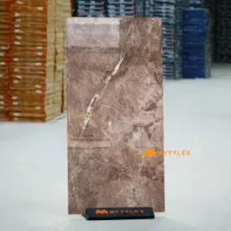 Chestnut Brown Marble Look Glossy PGVT Tile Code40171