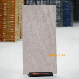 Grey Linear Stripe Vitrified Textured Wall Tile Code40451